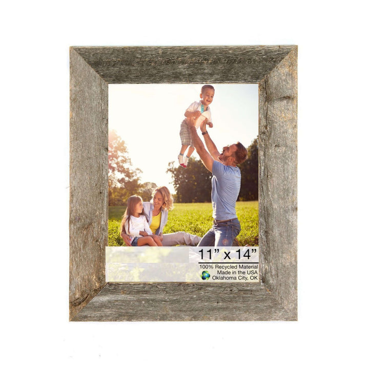 11X14 Rustic Weathered Grey Picture Frame With Plexiglass Holder