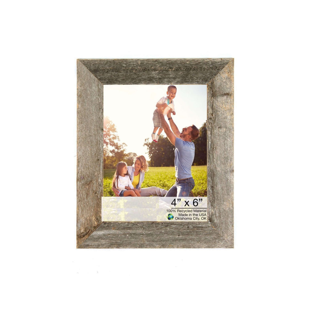 7"X8" Natural Weathered Grey Picture Frame With Easel Backs