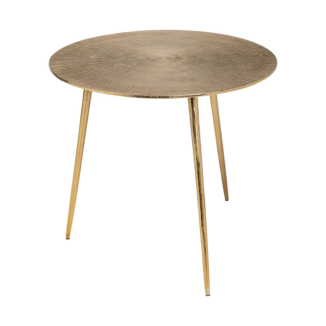 21" Gold Metal Round End Table