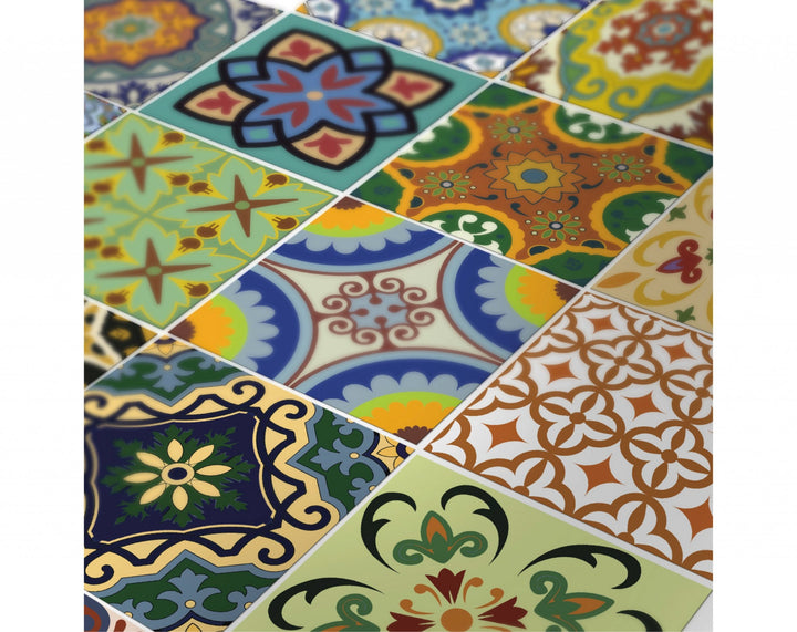 8" X 8" Mediterranean Brights Peel And Stick Removable Tiles