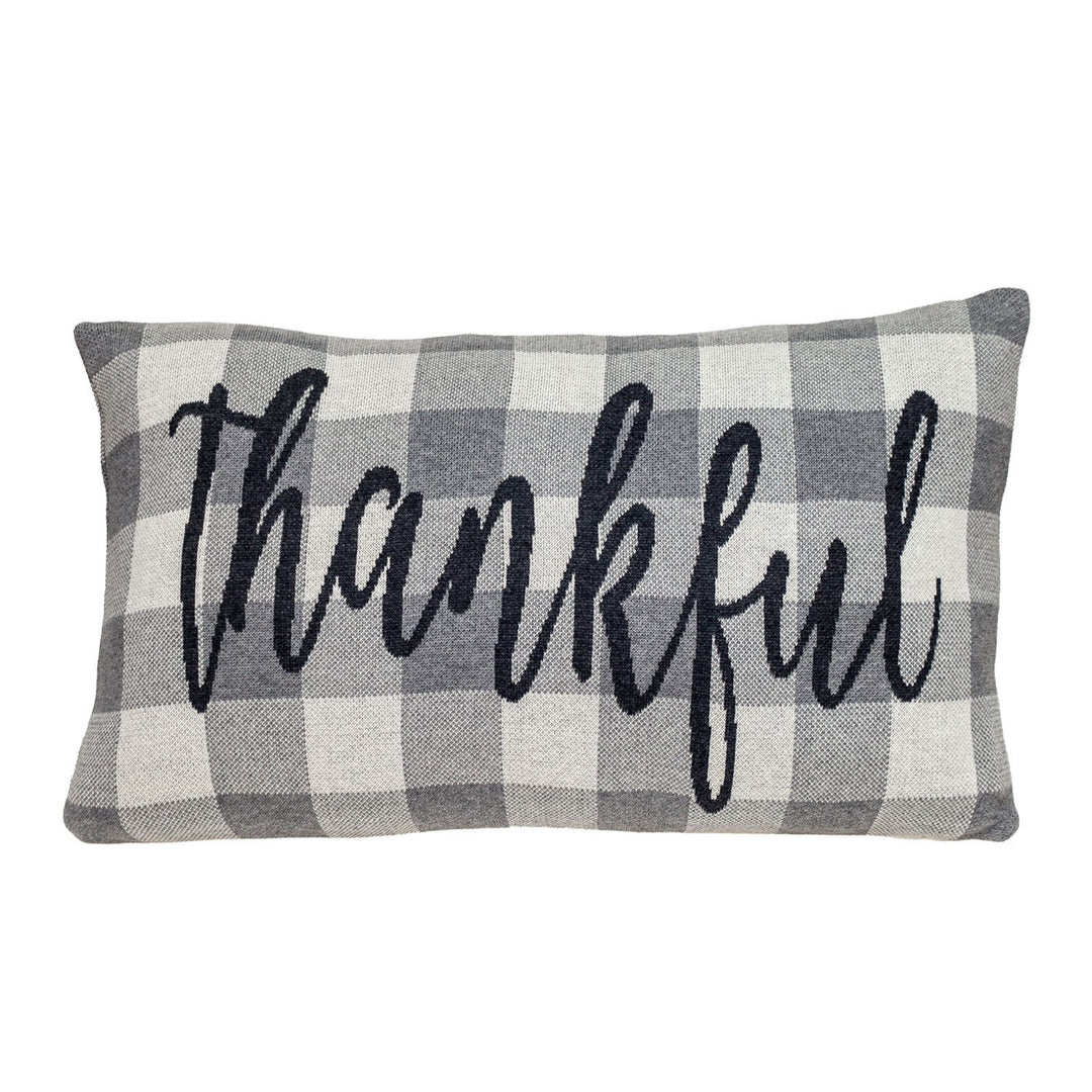 Thankful Buffalo Plaid Lumbar Throw Pillow