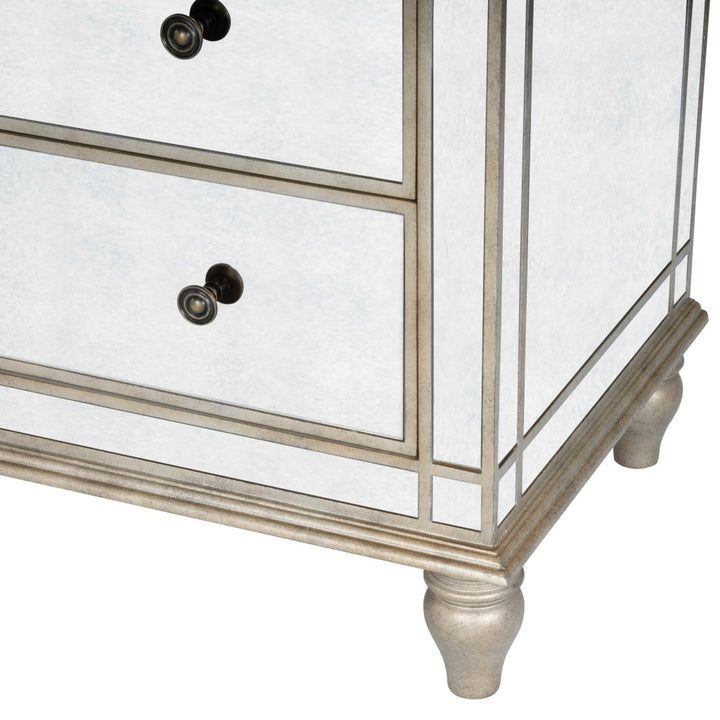 Rectangle Mirrored Three Drawer Console Storage Chest