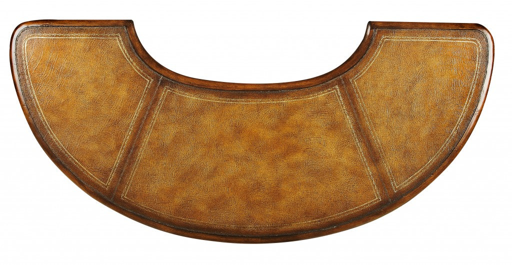 Classic Crescent Shape Leather Top Desk