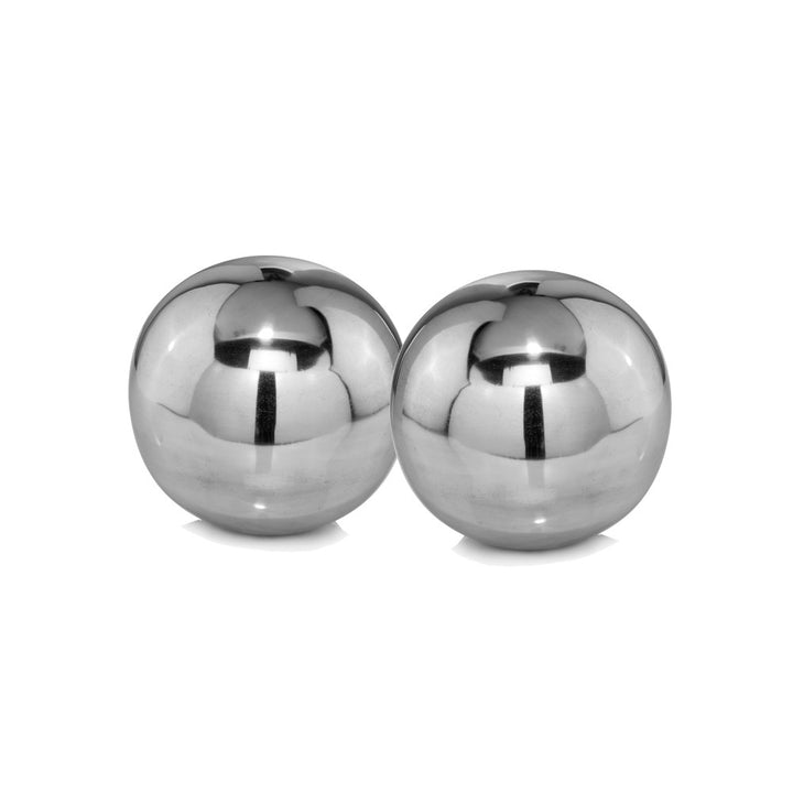 Set Of Two Shiny Polished Aluminum Spheres