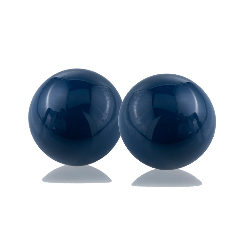 Set Of 2 Blue Aluminum Decorative Spheres 3'