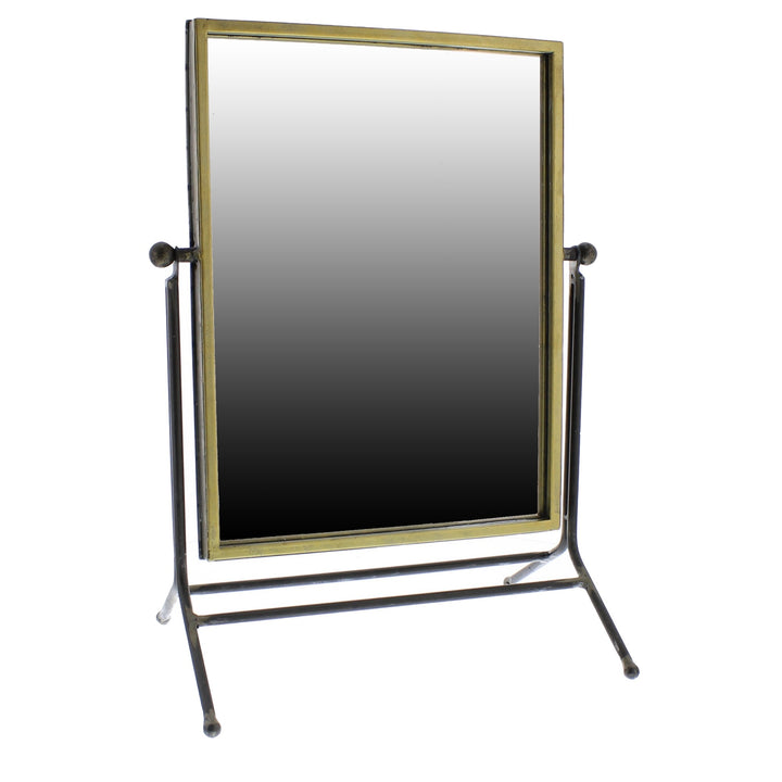 Rustic Goldtone Rectangular Vanity Mirror