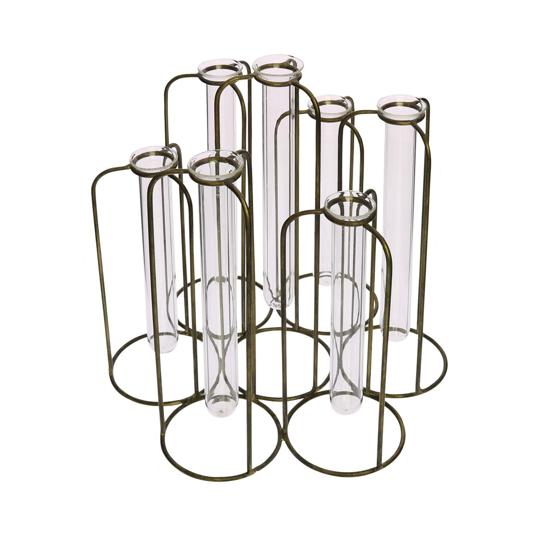 Burnished Gold Test Tube Cluster Vase