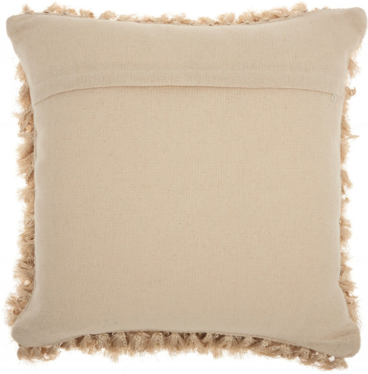 Soft Beige Shag Accent Pillow