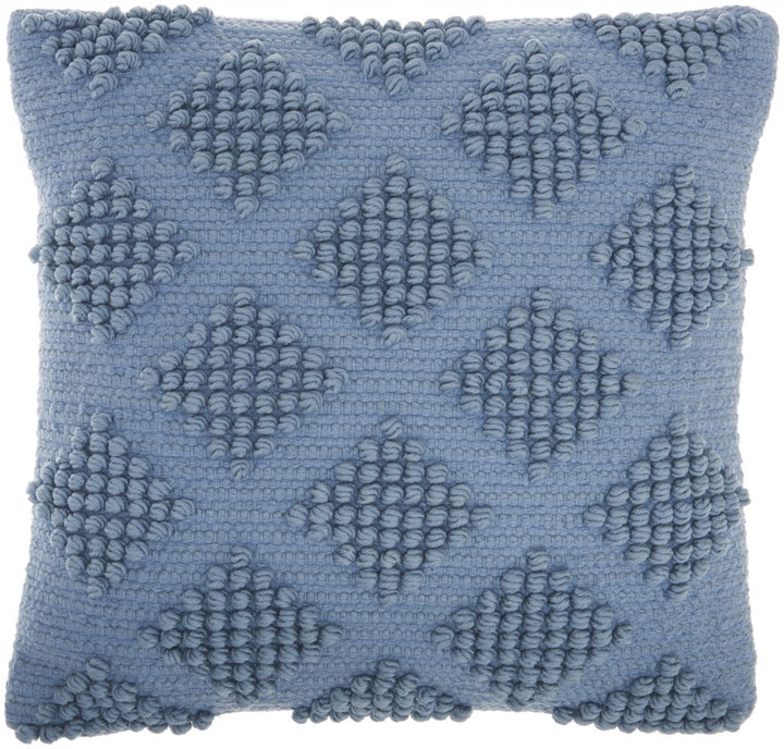 Soft Blue Textured Diamonds Throw Pillow