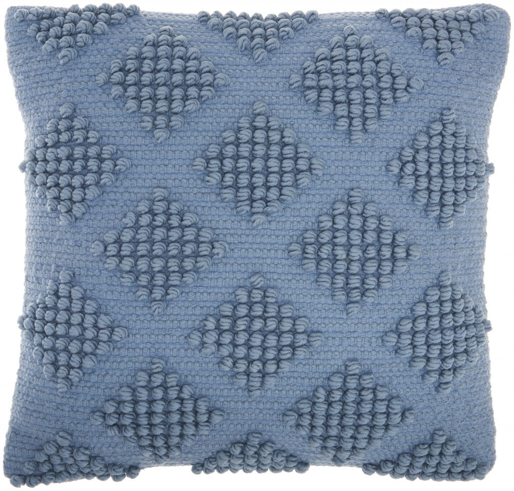 Soft Blue Textured Diamonds Throw Pillow