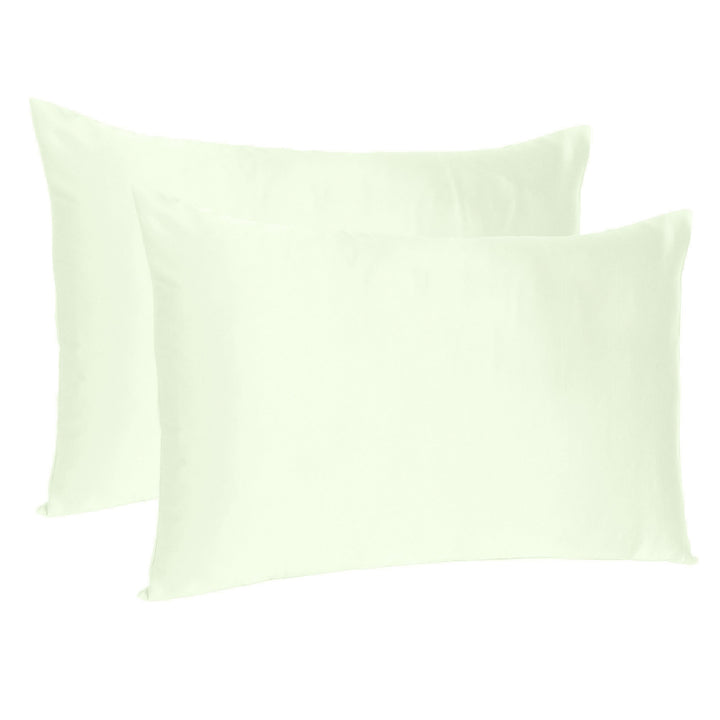 Ivory Dreamy Set Of 2 Silky Satin King Pillowcases