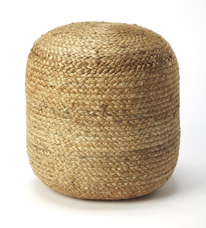 16" Jute Round Pouf Ottoman