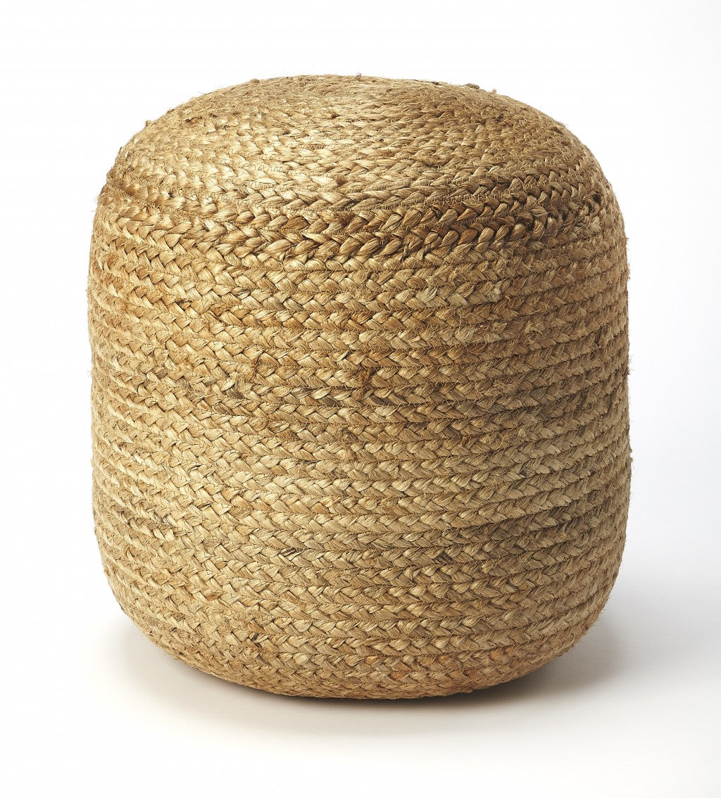 16" Jute Round Pouf Ottoman