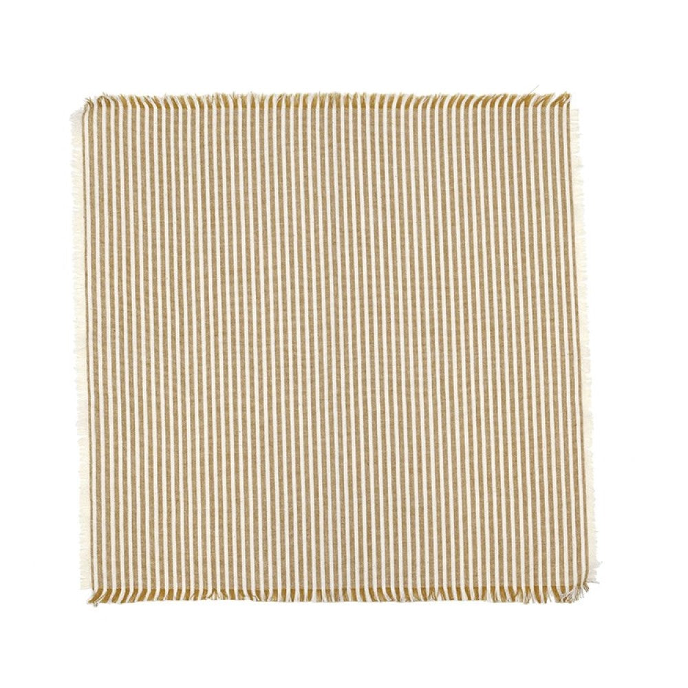 Set Of Eight Ochre Stripe Napkins