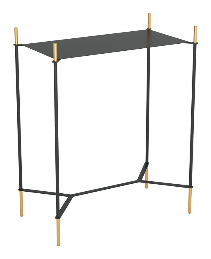 Moderna Black and Gold Accent Side Table