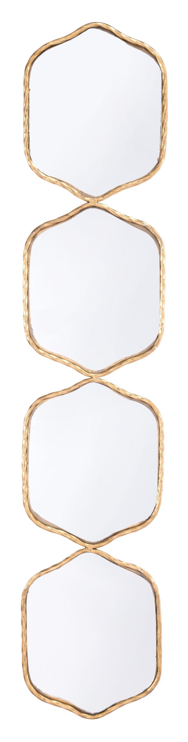 43" Gold Quad Geo Modern Wall Hanging Mirror