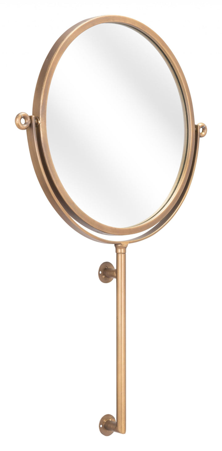 Gold Round Wall Mount Mirror