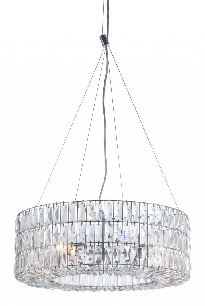 Mod Chrome and Crystal Bling Chandelier