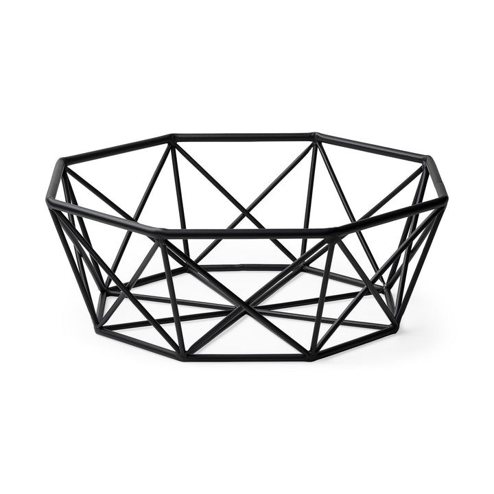 Black Geometric Metal Centerpiec Bowl