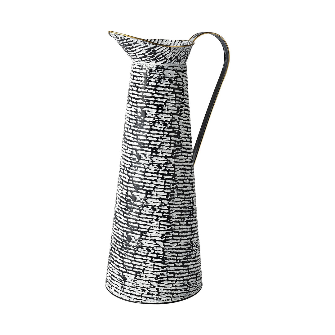 Black And White Textured Jug Vase