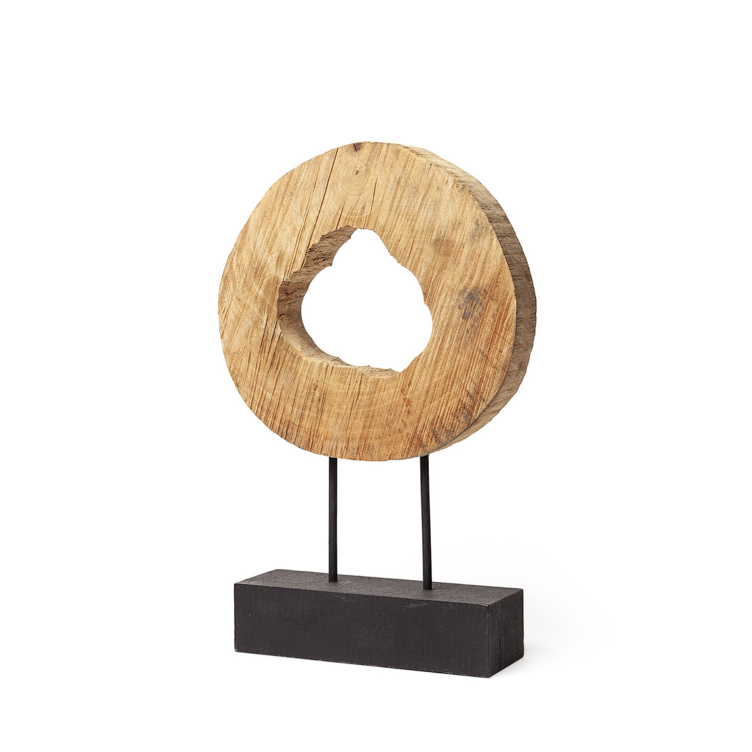 Petite Natural Wood Disc Sculpture