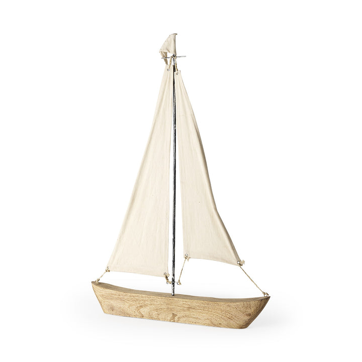 Wooden Sailboat Sculpture