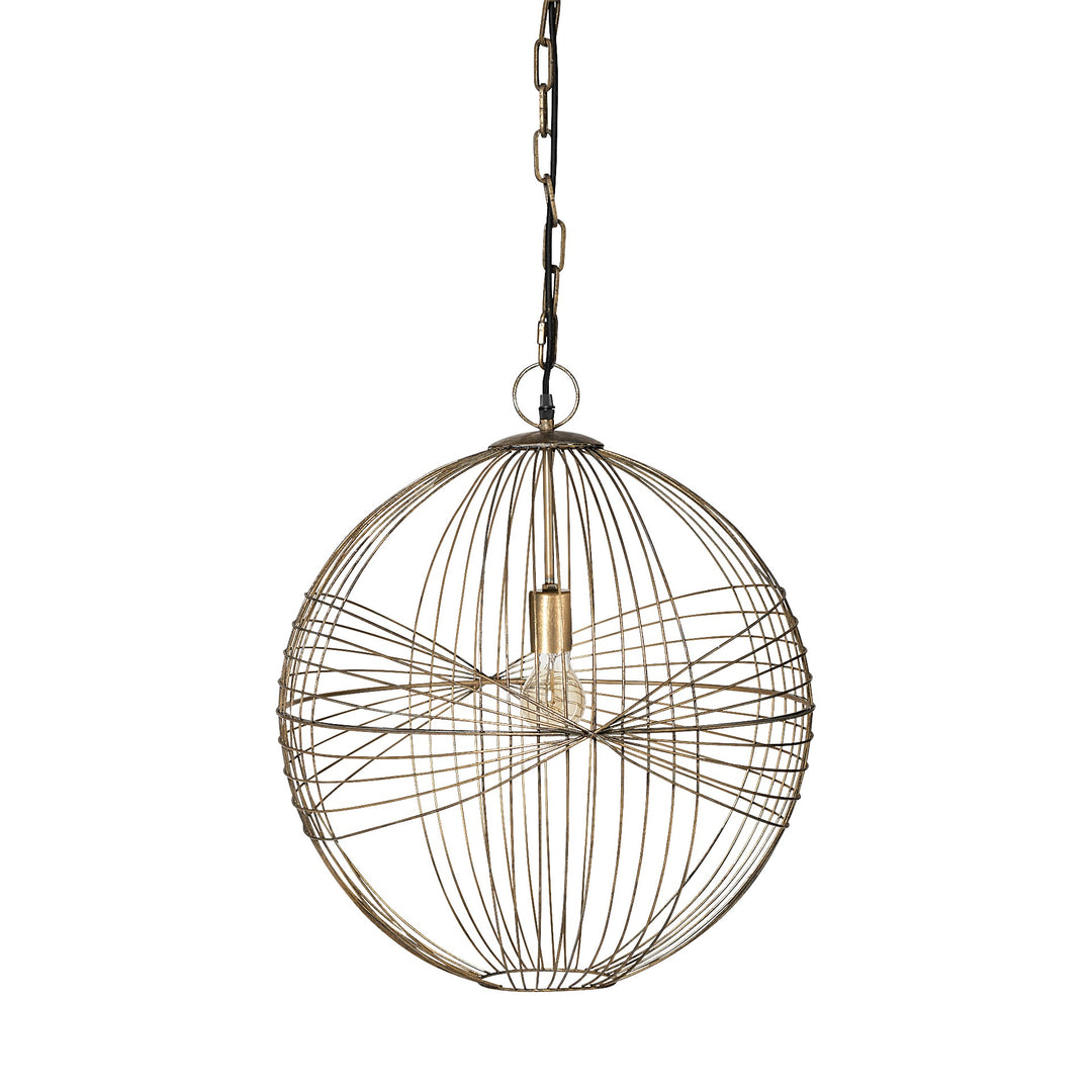 Gold Metal Globe Hanging Light