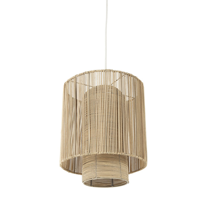 Natural Cane Cylindrical Hanging Pendant Light