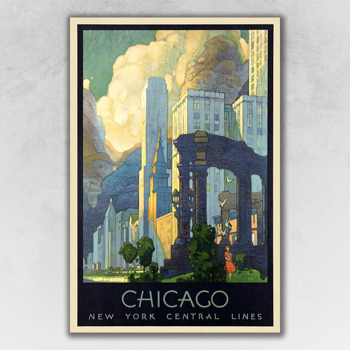 Vintage 1929 Chicago Vacation Travel Unframed Print Wall Art