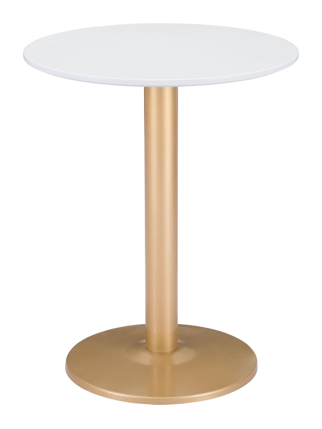 24" Gold And White Round End Table