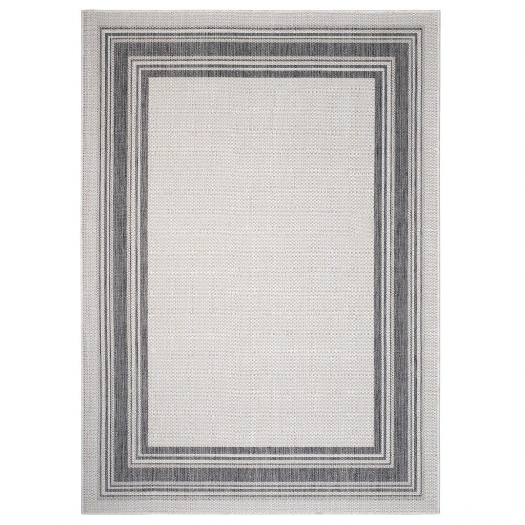 8' X 10' Gray Indoor Outdoor Area Rug