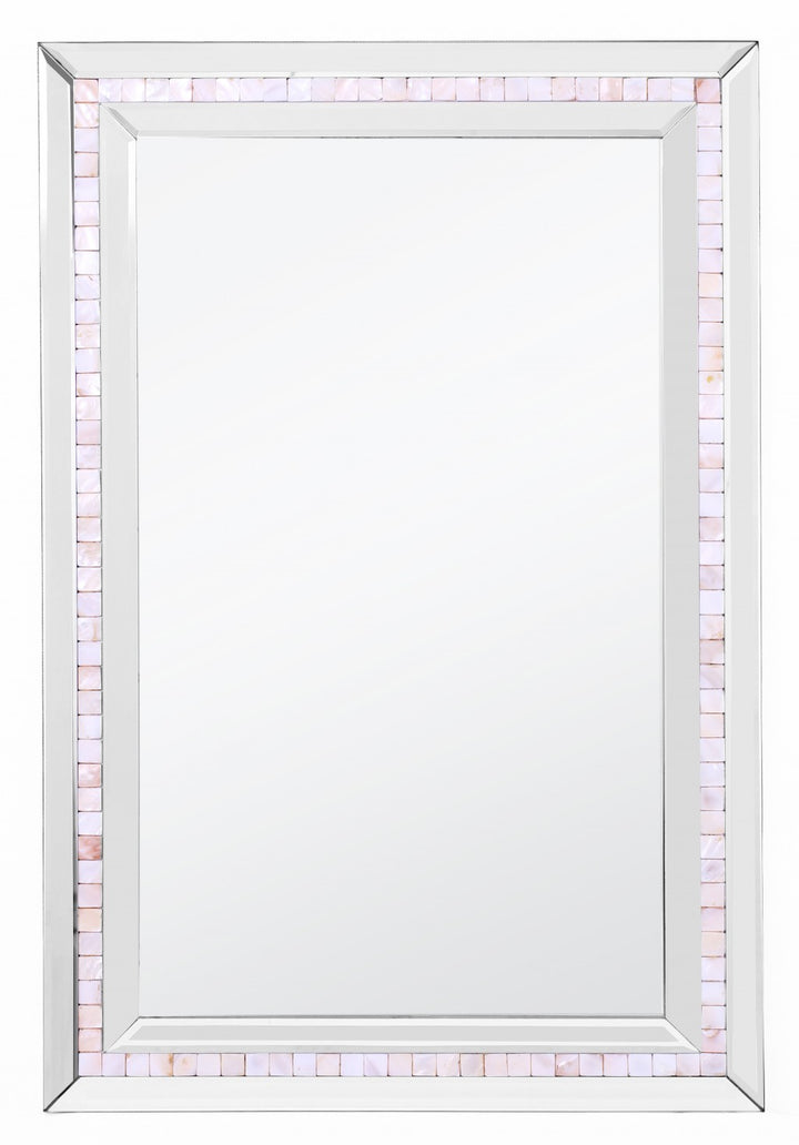 36" Mirrored Rectangle Accent Mirror Wall Mounted With Glass Frame