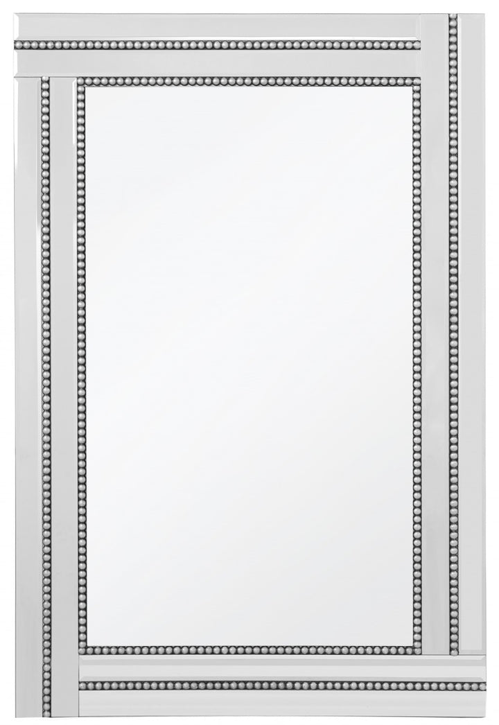 36" Mirrored Rectangle Accent Mirror Wall Mounted With Glass Frame