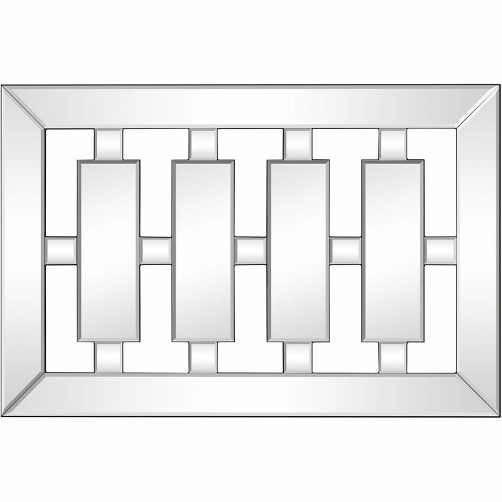 36" Mirrored Rectangle Accent Mirror Wall Mounted With Glass Frame