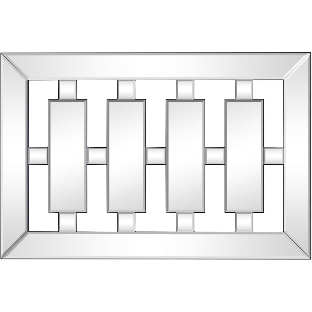 36" Mirrored Rectangle Accent Mirror Wall Mounted With Glass Frame