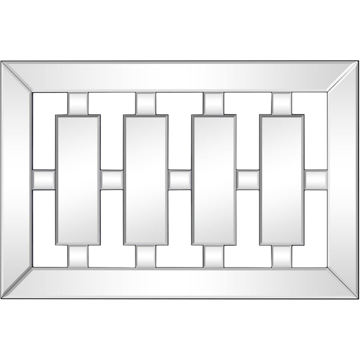 36" Mirrored Rectangle Accent Mirror Wall Mounted With Glass Frame