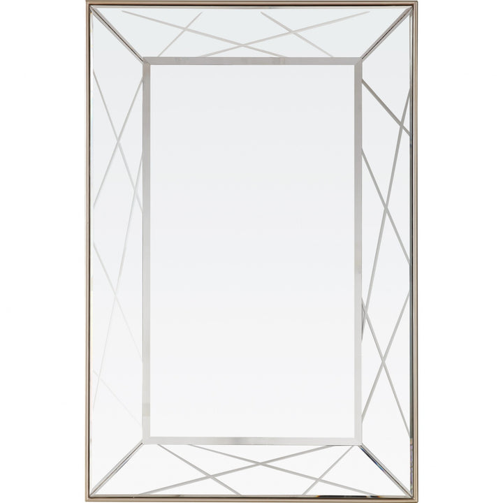 43" Painted Rectangle Accent Mirror Wall Mounted With Metal Frame