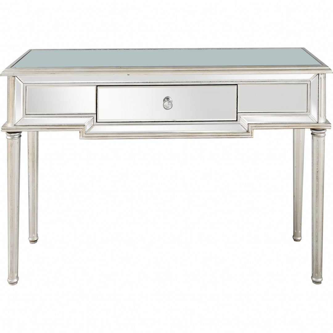 Silver Leaf Antiqued Console Table