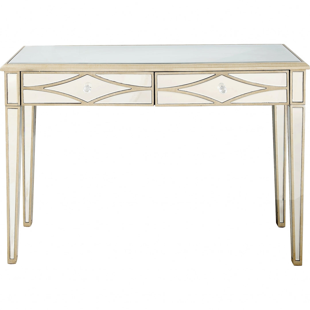 Champagne Finish Console Mirror Table