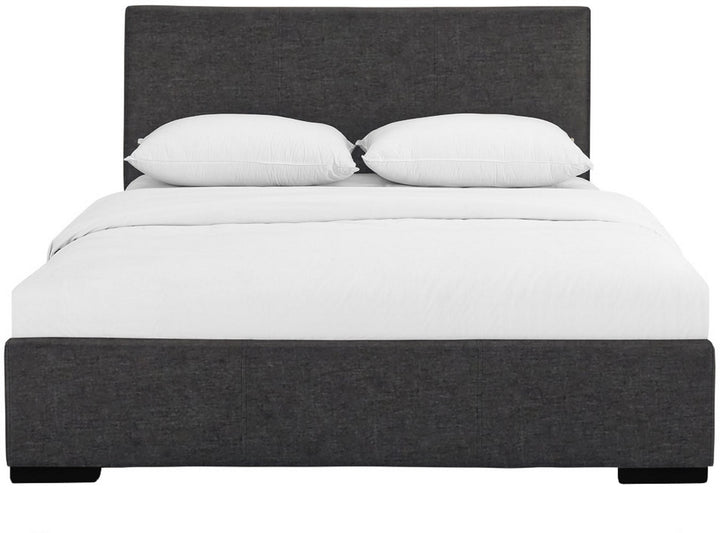 Grey Upholstered Queen Platform Bed