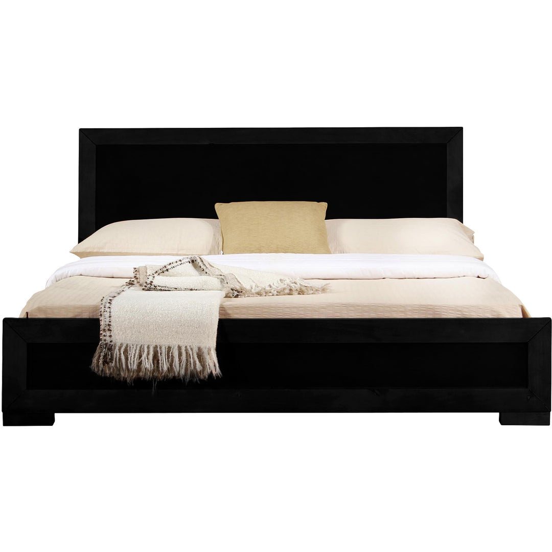 Black Wood Full Platform Bed