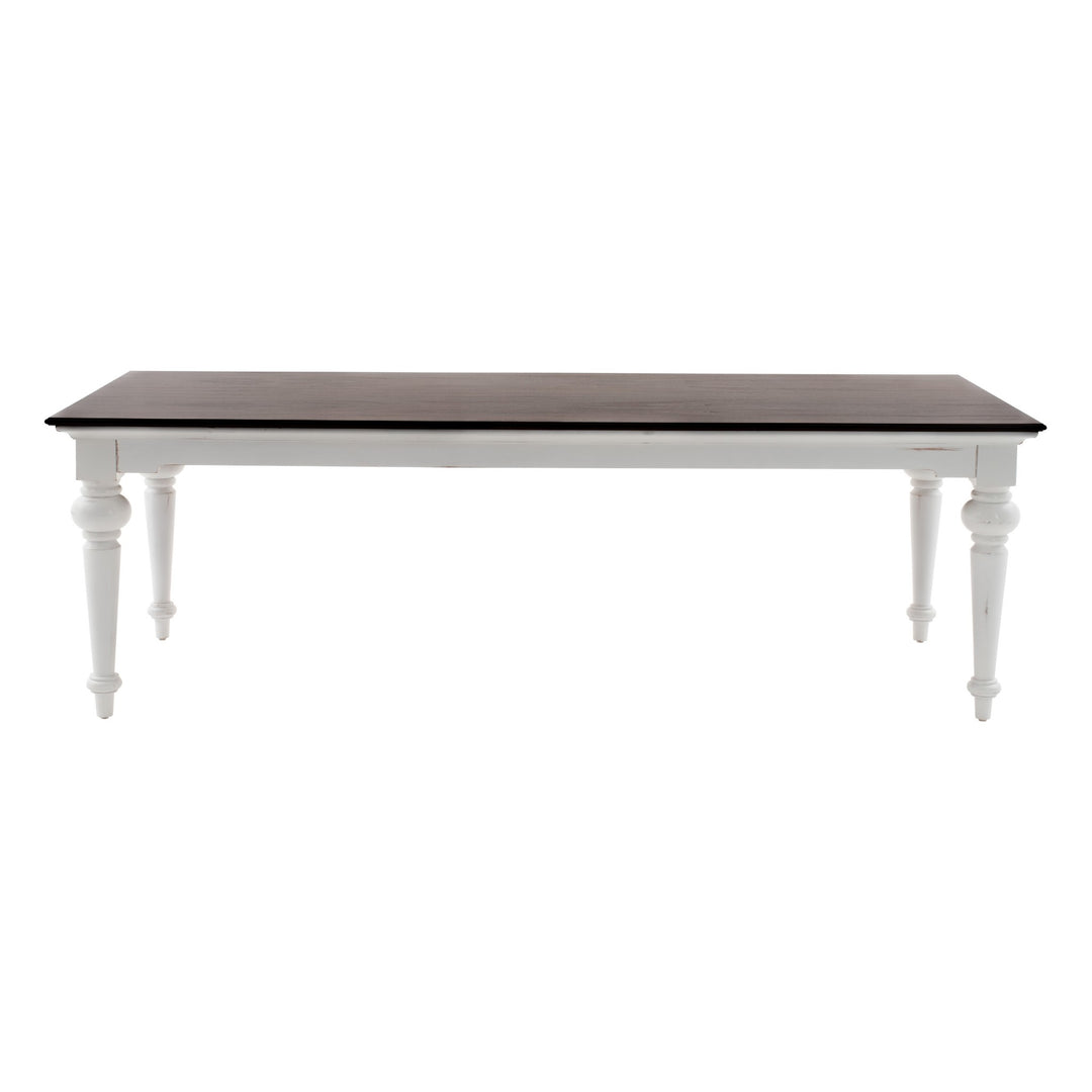 White and Dark Brown Rustic Modern Farmhouse 94" Dining Table