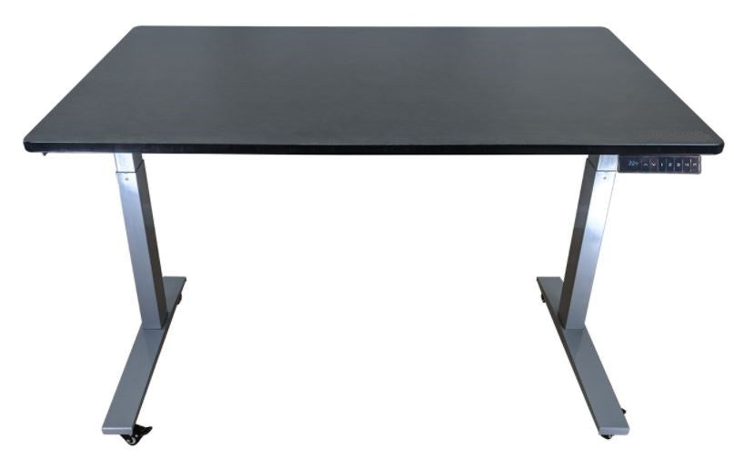 Gray and Black 45" Bamboo Dual Motor Electric Office Adjustable Computer Desk