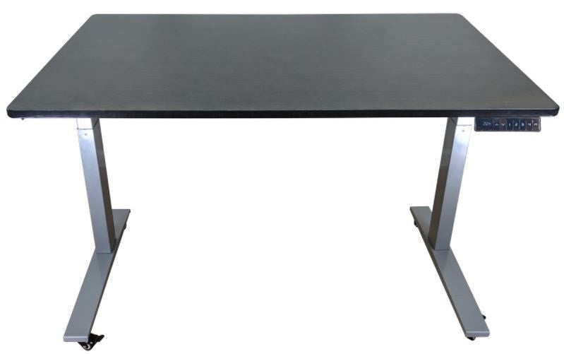 Gray and Black 52" Bamboo Dual Motor Electric Office Adjustable Computer Desk