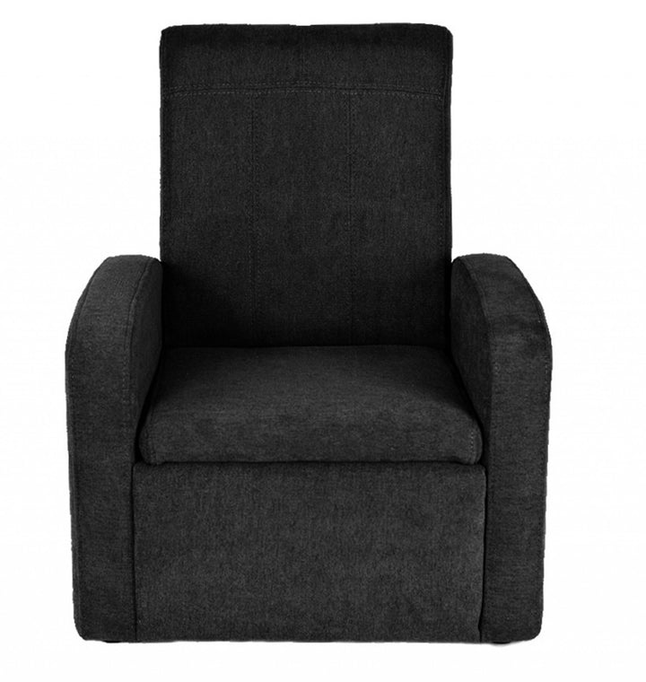 Kids Black Comfy Upholstered Recliner Chair with Storage