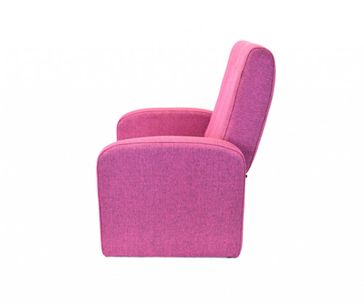 Kids Pink Comfy Upholstered Recliner Chair with Storage