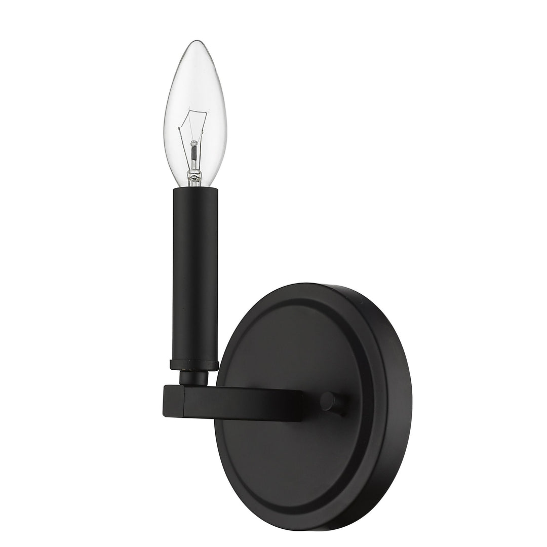 One Light Matte Black Wall Sconce