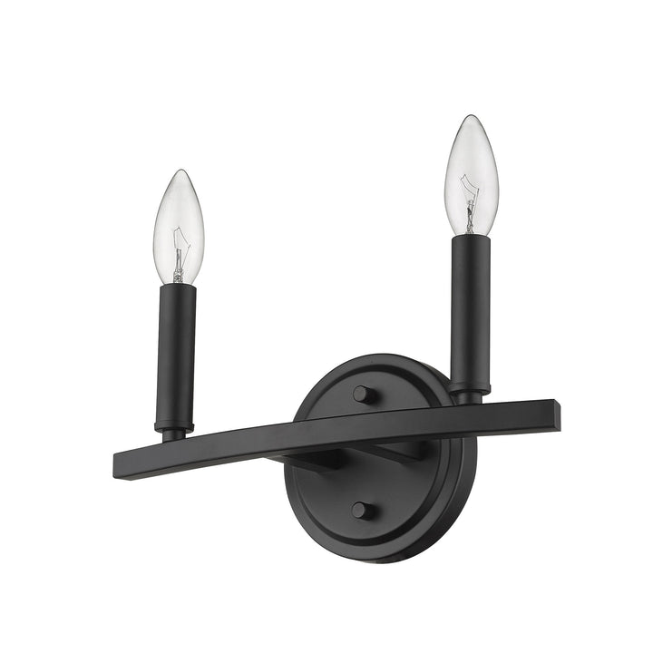 Two Light Matte Black Wall Sconce