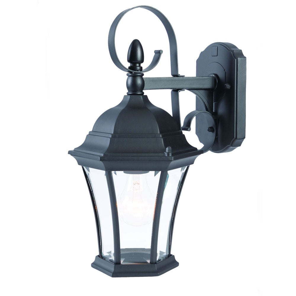 Matte Black Swing Arm Hanging Lantern Wall Light