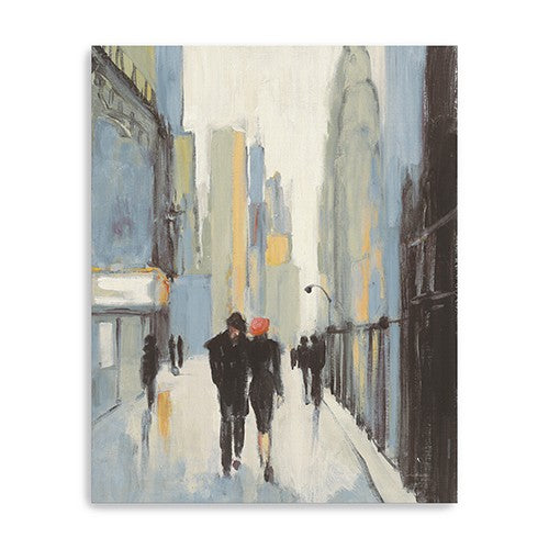 30" x 24" Watercolor Walk in the City Canvas Wall Art